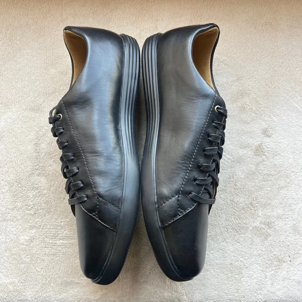 Cole Haan Grand Crosscourt II Men 10.5M Black Leather Low Top Sneakers C26655
